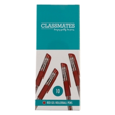 Classmates Gel Rollerball Pen - Red - Pack of 10